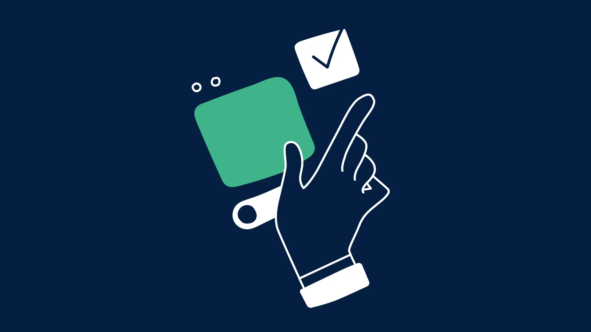 Illustration von einer Hand, die verschiedene Kacheln mit dem Zeigefinger verschiebt. Diese sollen verschiedene Apps oder Browser-Fenster darstellen.